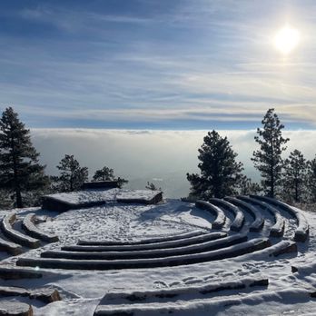 Sunrise Circle Amphitheater - Winter snowy view last December - Performing Arts Near Me - Boulder, Colorado