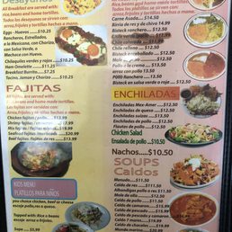 Menu photo. Full shot for those that like to see more than just a part of the menu.