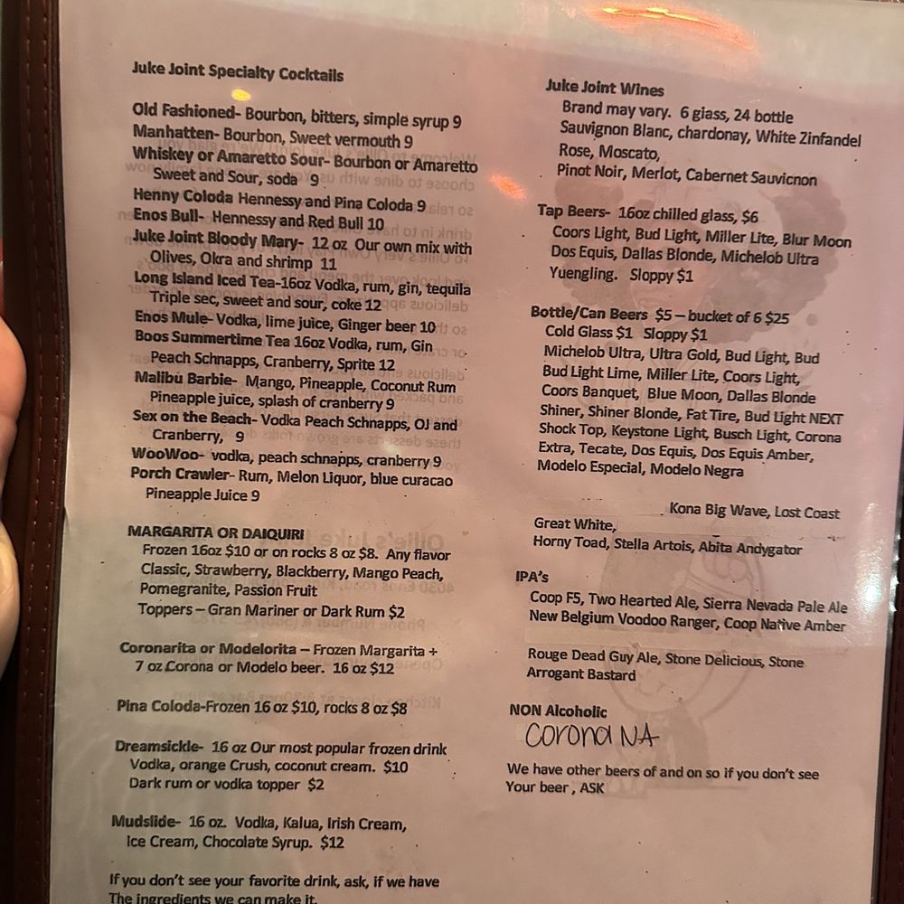 Ollie's Juke Joint and Cafe - Menu - Bars Near Me - Kingston, Oklahoma Ollie's Juke Joint and Cafe - Menu - Bars Near Me - Kingston, Oklahoma
