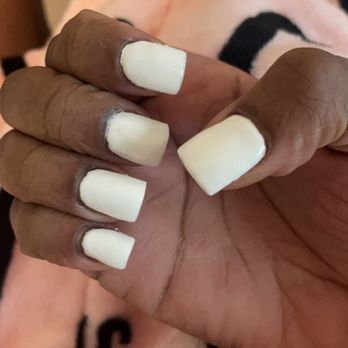 Nu Nails & Spa - How I left the nail shop. Un-shaped. Nail polish all over my cuticles and hands. - Nail Salons Near Me - North Las Vegas, Nevada