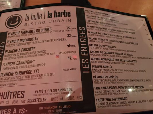 Menu photo 1 La Belle et la Barbe Saint-Hubert, QC Menu photo 1 La Belle et la Barbe Saint-Hubert, QC