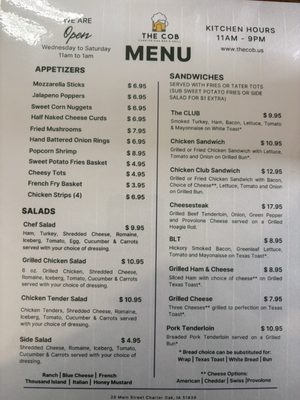 Menu photo 1 The COB Charter Oak, IA