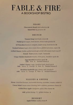 Menu photo 8 Fable and Fire Rockwall, TX