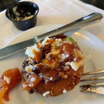 Vic's On the River - Fried green tomatoes - much prettier than this when they arrived. - Seafood Near Me - Savannah, Georgia Vic's On the River - Fried green tomatoes - much prettier than this when they arrived. - Seafood Near Me - Savannah, Georgia