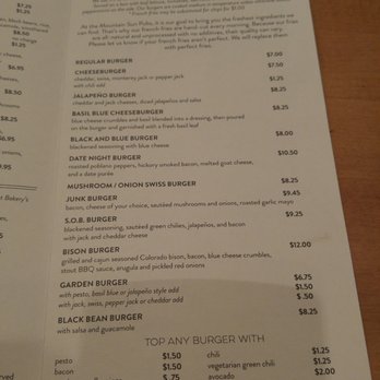 Mountain Sun Pub & Brewery - Menu - Pubs Near Me - Boulder, Colorado Mountain Sun Pub & Brewery - Menu - Pubs Near Me - Boulder, Colorado