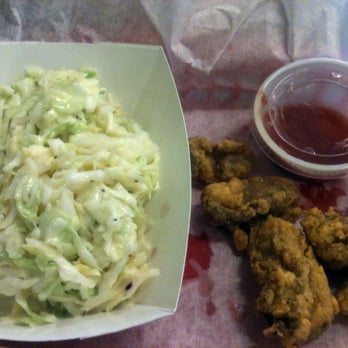 Crawfish Shack Seafood - Skimpy looking 1/2 dozen fried oysters for $10!!! The amount of oysters you get could practically fit in the sauce containers. - Seafood Near Me - Atlanta, Georgia Crawfish Shack Seafood - Skimpy looking 1/2 dozen fried oysters for $10!!! The amount of oysters you get could practically fit in the sauce containers. - Seafood Near Me - Atlanta, Georgia