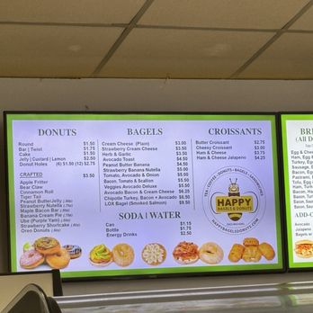 Happy Bagels and Donuts - Menu - Donuts Near Me - Downey, California Happy Bagels and Donuts - Menu - Donuts Near Me - Downey, California