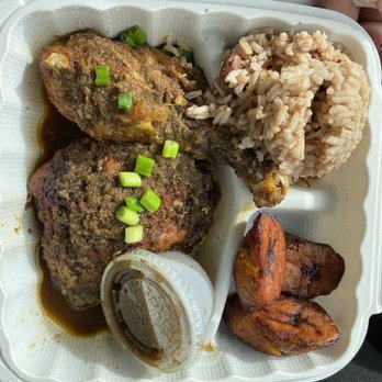 Cariblue Restaurant - Jerk chicken side of sweet plantains & rice/beans - Caribbean Near Me - Modesto, California Cariblue Restaurant - Jerk chicken side of sweet plantains & rice/beans - Caribbean Near Me - Modesto, California