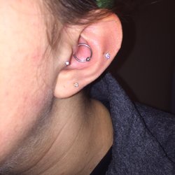Liquid Vision Tattoo - 3 days after getting daith pierced