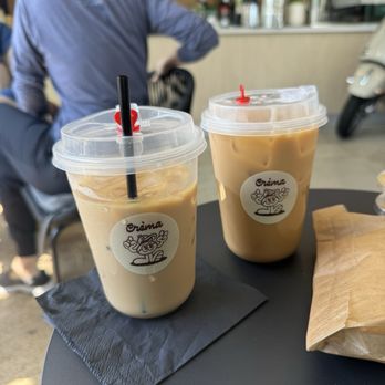 Crema - Iced Vanilla Lattes!! (Left with vanilla, Right with Stevia) - Coffee & Tea Near Me - Sherman Oaks, California Crema - Iced Vanilla Lattes!! (Left with vanilla, Right with Stevia) - Coffee & Tea Near Me - Sherman Oaks, California