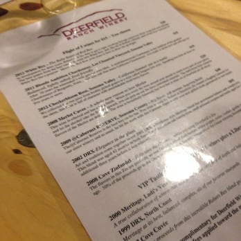 Deerfield Ranch Winery - Tasting menu - Wine Tasting Room Near Me - Kenwood, California Deerfield Ranch Winery - Tasting menu - Wine Tasting Room Near Me - Kenwood, California