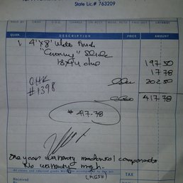 Parts, labor, tax for my 4'x8' screen door. Parts, labor, tax for my 4'x8' screen door.