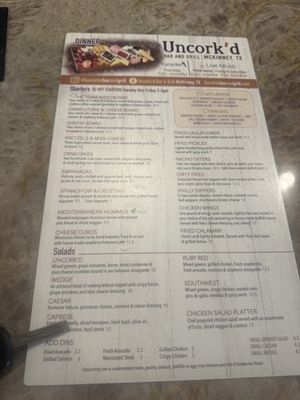 Menu photo 2 Uncork'd Bar & Grill McKinney, TX Menu photo 2 Uncork'd Bar & Grill McKinney, TX