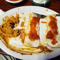 La Herradura Mexican Restaurant - 3 cheese enchiladas rice and refried beans it was great second time here come down and try it you won't be disappointed