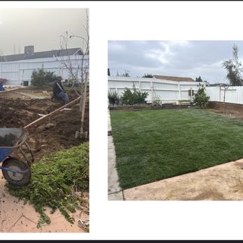 Monarcas Lawn Maintenance - We added natural grass and built a beautiful planter - Lawn Services Near Me - Campbell, California