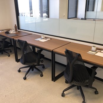 Industrious - View of our office desks in line - Shared Office Spaces Near Me - Los Angeles, California