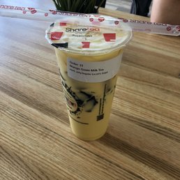 Mango Green Milk Tea with Herbal Jelly Mango Green Milk Tea with Herbal Jelly