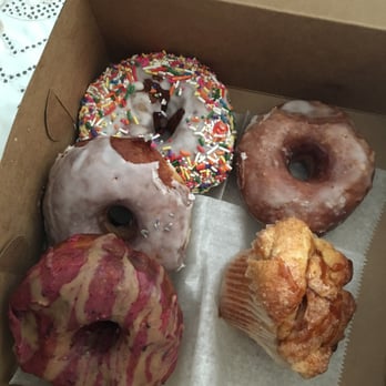 PVDonuts - Peanut butter berry, vanilla sprinkle, lavender, & monkey bread - Donuts Near Me - Providence, Rhode Island