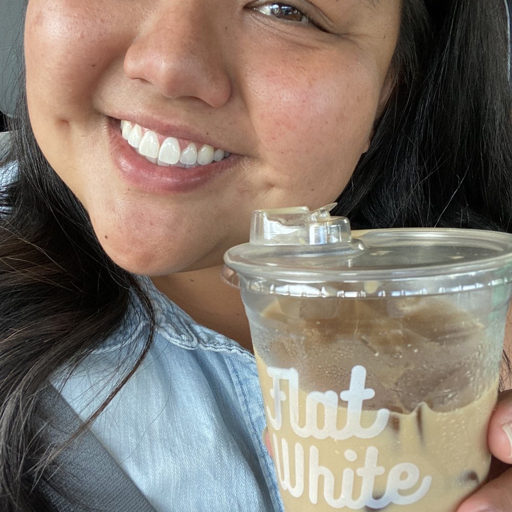 Flat White Coffee - Strawberry latte, coffee cubes, sip top- never not a good time. - Cafes Near Me - Cypress, California Flat White Coffee - Strawberry latte, coffee cubes, sip top- never not a good time. - Cafes Near Me - Cypress, California