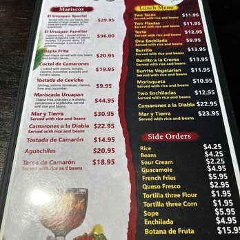 Restaurante Uruapan - Menu - Mexican Near Me - Yakima, Washington