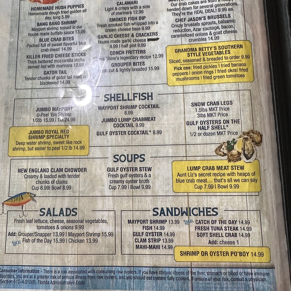 Seafood Kitchen - main menu - Seafood Near Me - Atlantic Beach, Florida Seafood Kitchen - main menu - Seafood Near Me - Atlantic Beach, Florida