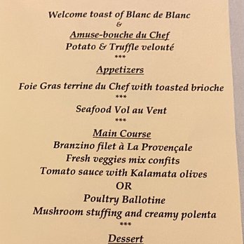 Cafe Normandie - New Year's Eve menu - French Near Me - Naples, Florida
