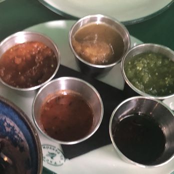 El Pastor - Their 5 hot sauces - you have to order Separately - but then Refills are free. - Mexican Near Me - London, XGL El Pastor - Their 5 hot sauces - you have to order Separately - but then Refills are free. - Mexican Near Me - London, XGL