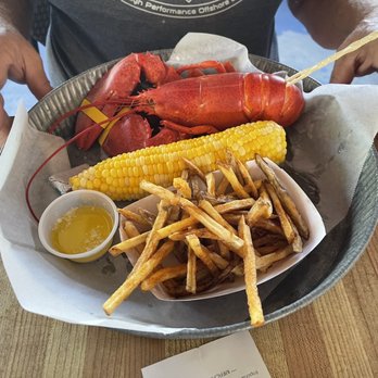 Acadia Lobster - Lobster Dinner with corn and fries Tasted like it was frozen not fresh - Seafood Near Me - Trenton, Maine