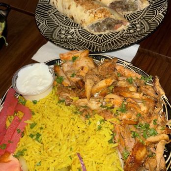 Habibi Grill - Chicken Shawarma Plate and Beef Shawarma wrap - Cafes Near Me - Columbus, Ohio