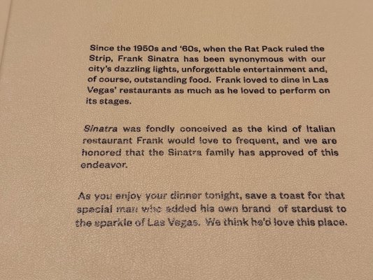 Menu photo 1 Sinatra Las Vegas, NV Menu photo 1 Sinatra Las Vegas, NV