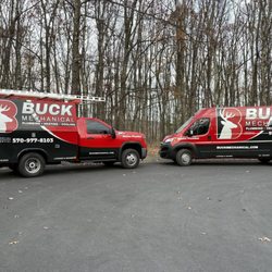 Buck Mechanical - Buck Mechanical service vehicles ready to service residential and commercial customers throughout the Pocono Region.