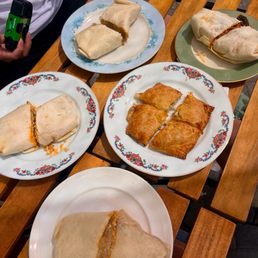 Breakfast burritos and chicken pot pie