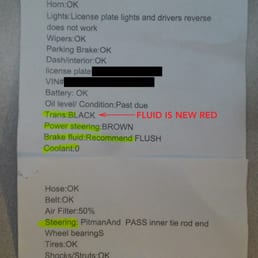 My "Upsell" report with False claim of Transmission Problems.