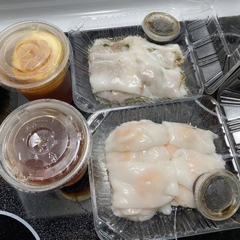 Best Taste Restaurant - Beef w/rice noodle roll, Shrimp w/rice noodle roll, and 2 iced teas - Chinese Near Me - Oakland, California