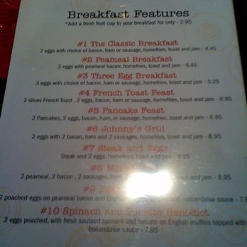 Johnny's - Breakfast menu - Diners Near Me - London, Ontario