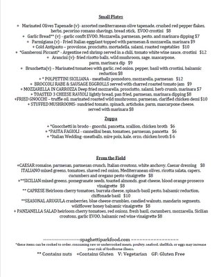 Menu photo 6 Spaghetti Park Clemmons, NC Menu photo 6 Spaghetti Park Clemmons, NC