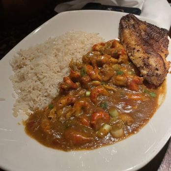 Pappadeaux Seafood Kitchen - Crawfish Etouffee with Fried Catfish Fillets - Cajun/Creole Near Me - Marietta, Georgia