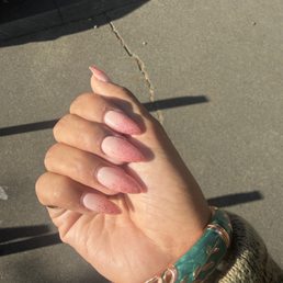 Full set gel with glitter ombré