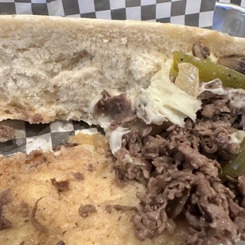 MC’s Garage - Philly Sandwich: untoasted bun and unseasoned meat. Meh overall. - Burgers Near Me - Mankato, Minnesota