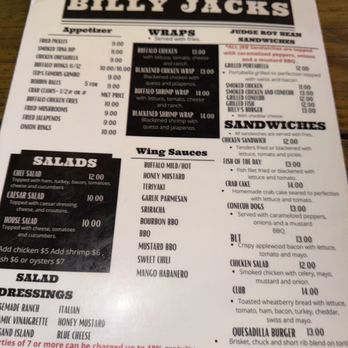 Billy Jacks Grill & Bar - Menu - American Near Me - Robertsdale, Alabama Billy Jacks Grill & Bar - Menu - American Near Me - Robertsdale, Alabama