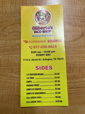 Menu photo 4 Gilbertos Taco Shop Arlington, TX Menu photo 4 Gilbertos Taco Shop Arlington, TX