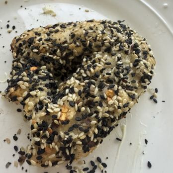 Bagel Barn - Everything bagel was heavily seeded- but has crushed red pepper...... - Bagels Near Me - Mt. Juliet, Tennessee