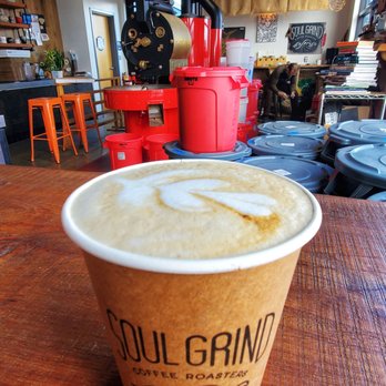 Soul Grind Coffee Roasters - Latte - Coffee & Tea Near Me - Pacifica, California Soul Grind Coffee Roasters - Latte - Coffee & Tea Near Me - Pacifica, California
