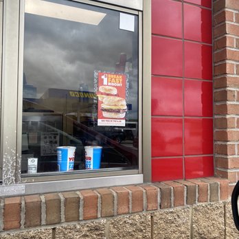Wendy's - the reflection of the window of a fast food restaurant - Burgers Near Me - Ferdinand, Indiana