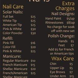 Nail service prices