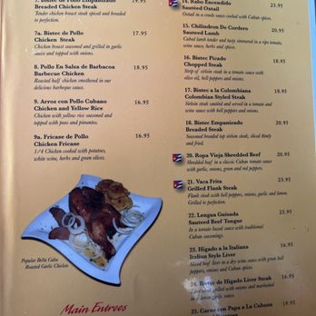 Bella Cuba - Menu - Cuban Near Me - Santa Ana, California