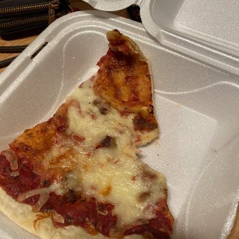 The Godfather's Eatery - 1/2 a slice of reheated microwave pizza! - Italian Near Me - Lockport, Illinois