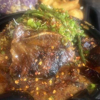 Tambayan Filipino BBQ & Grill - Beef Kare Kare rice bowl. I added my red chili flakes - Filipino Near Me - Spring Valley, California Tambayan Filipino BBQ & Grill - Beef Kare Kare rice bowl. I added my red chili flakes - Filipino Near Me - Spring Valley, California