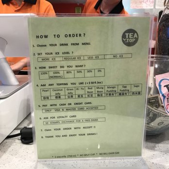 TeaTop - Ordering instructions/options - Bubble Tea Near Me - Newark, California TeaTop - Ordering instructions/options - Bubble Tea Near Me - Newark, California