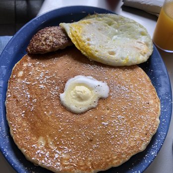 Cafe 222 - 2 2 2. Two pancakes, two eggs, two sausage patties - Breakfast & Brunch Near Me - San Diego, California